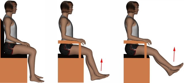 Imagen ilustrativa de levantar pierna con ayuda 3 imagenes